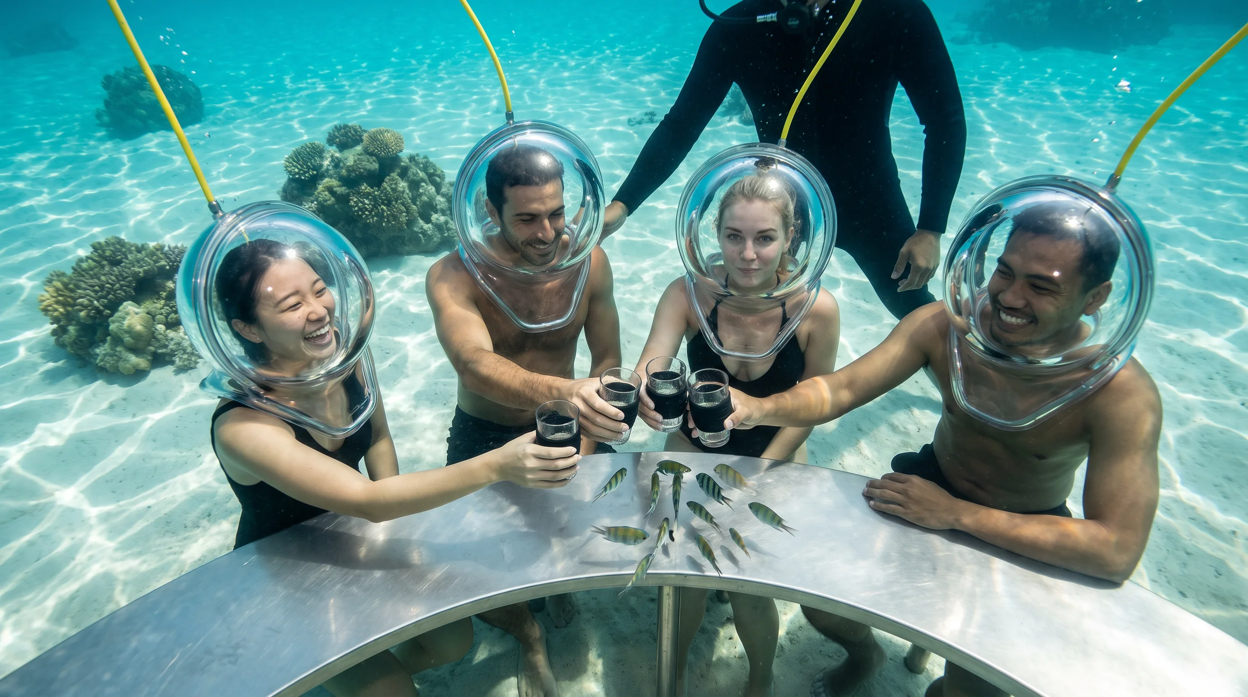 Underwater Oxygen Bar, at a site